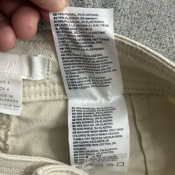 H&M Wide Leg Pants Womens 6 Beige High Rise Office Pleated Trousers Classic 25” - Picture 11 of 13